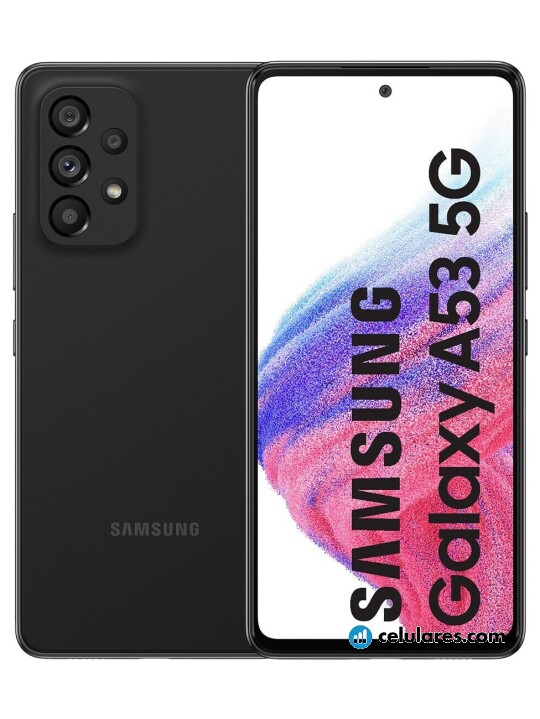 Fotografías Frontal de Samsung Galaxy A53 5G Negro. Detalle de la pantalla: Pantalla de inicio